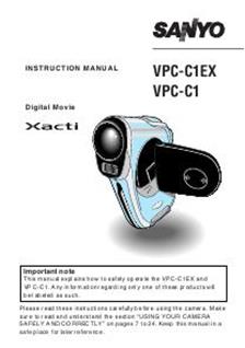 Sanyo Xacti C 1 manual. Camera Instructions.